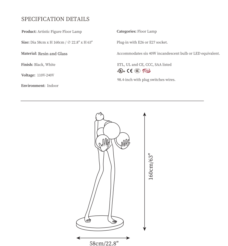 man carrying ball floor lamp by firmly group