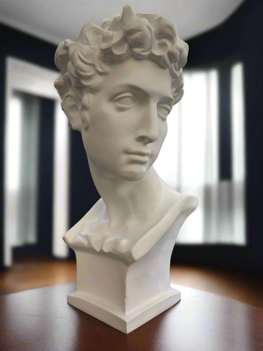 Firmly David Resin Bust – Luxury Michelangelo Sculpture for Elegant Interiors