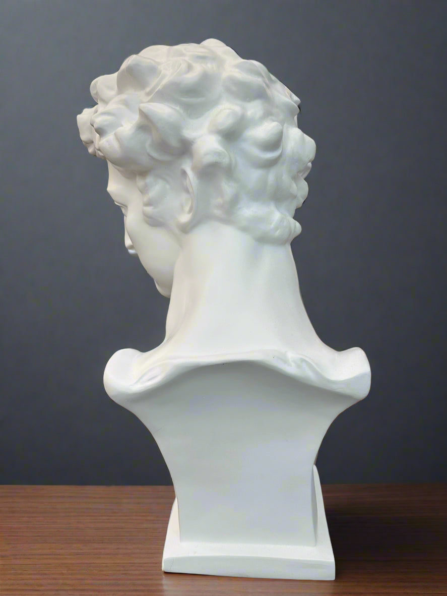 Firmly David Resin Bust – Luxury Michelangelo Sculpture for Elegant Interiors